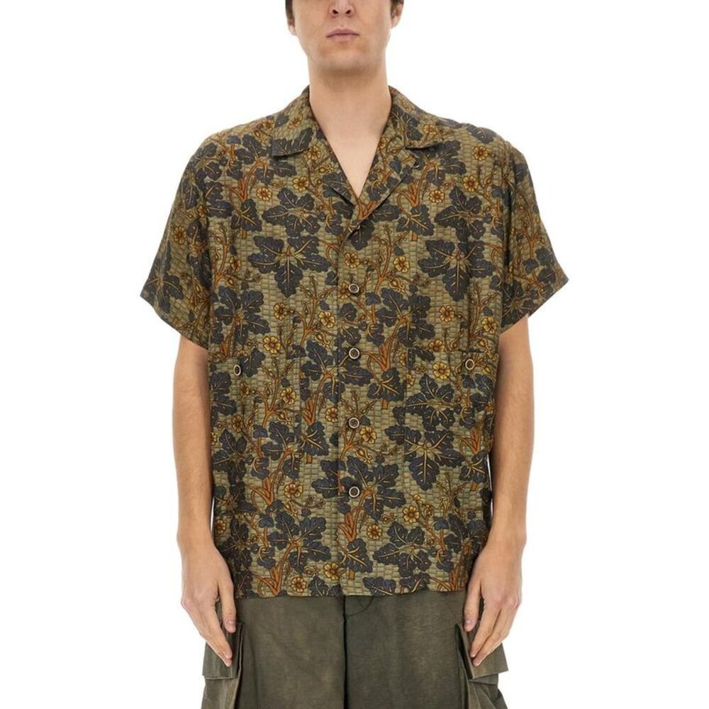 UMA WANG Men's Relaxed Fit Band Collar Popover Shirt Men MULTICOLOUR Shirts